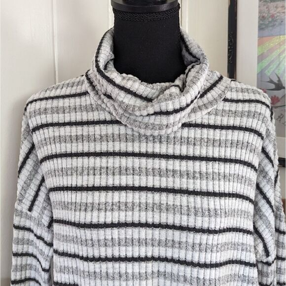 Anthropologie Striped Cowl Neck Top XS Cozycore Countryside Preppy Cabincore - Picture 5 of 13